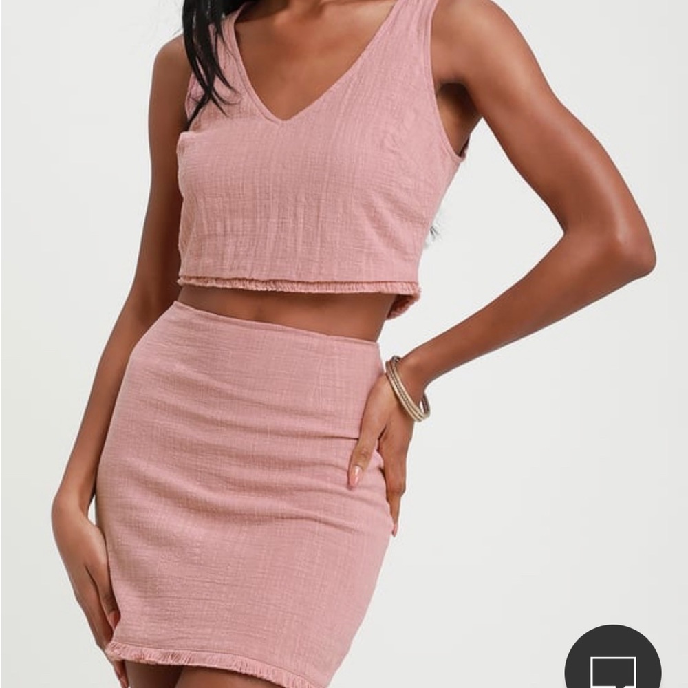 Lulus Linen Magenta Two Piece Set